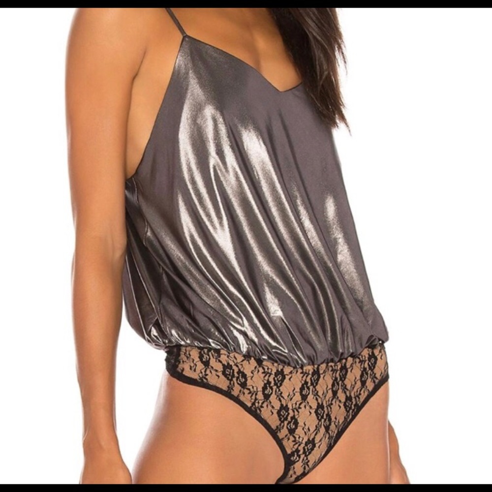 Free People Metallic Body Suit